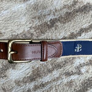 Tommy Hilfiger anchor theme leather & cloth belt, size  36